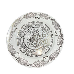 1956 Calendar Plate Fine China Birthday Anniversary Collectible Vintage Decor